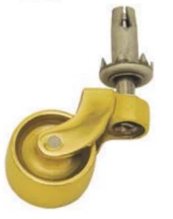 Superior Brass - Pin & Socket Castor - Brass Wheel D25, 29, 32, 38mm