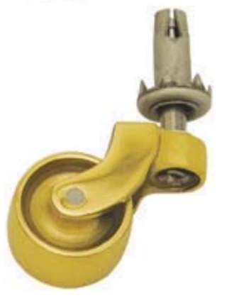 Superior Brass - Pin & Socket Castor - Brass Wheel D25, 29, 32, 38mm