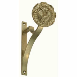 Domino Brass - Curtain Rod End Bracket - Flower - Suit 19, 25, 32mm Tube