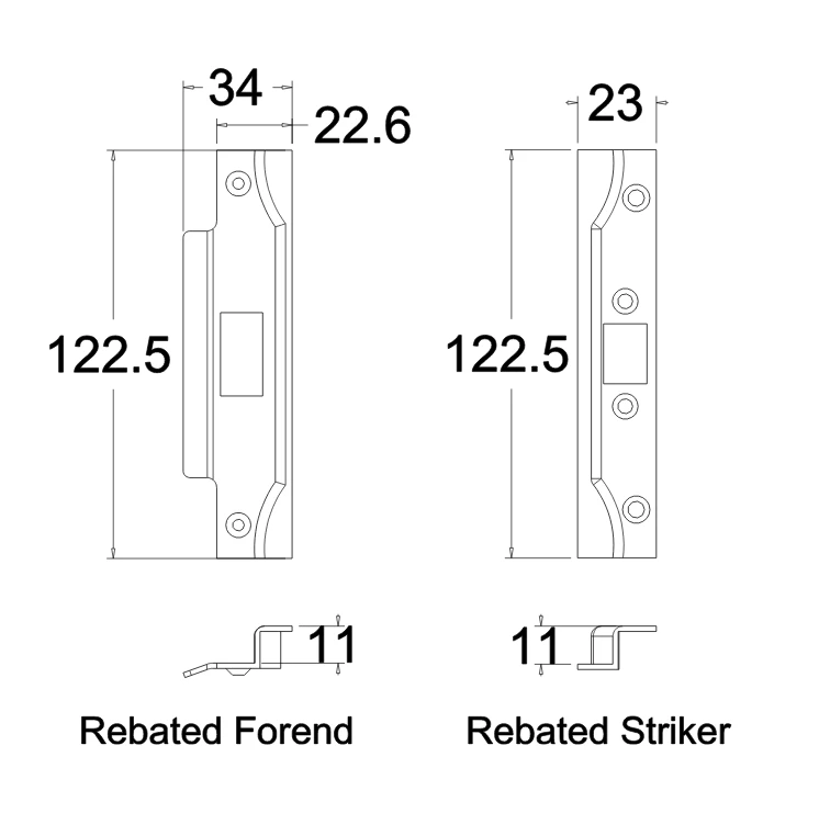 Jacksons JM46 & JM46R - Squared Mortice Latch B46mm - Rebate Available - Image 3