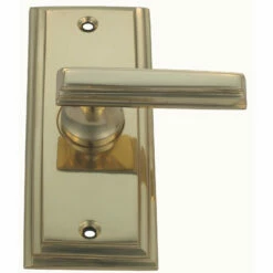 Domino Brass - Screen Door Latch - Art Deco Classic Lever Plate