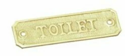 Superior Brass - Decorative Sign - 'Toilet' Small Rectangular