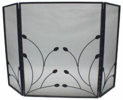 FireUp - Fireplace Accessories - 3 Fold Leaf Design Firescreen