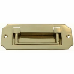 Domino Brass - Flush Pull - Military Chest Contemporary (2 Sizes)
