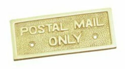 Superior Brass - Decorative Sign - 'Postal Mail Only'