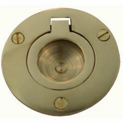 Domino Brass - Flush Ring Pull - Round (2 Sizes)