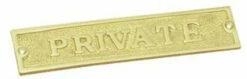 Superior Brass - Decorative Sign - 'Private'