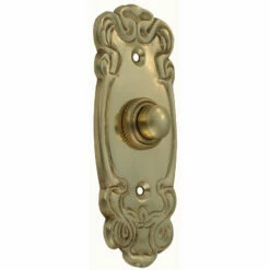 Domino Brass - Door Bell - Ornate Decorative Bell Press H98xW40mm