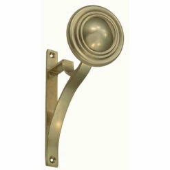 Domino Brass - Curtain Rod End Bracket - Ringed Circle - Suit 19, 25, 32mm Tube