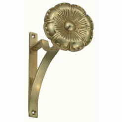 Domino Brass - Curtain Rod End Bracket - Flower 2 - Suit 19, 25, 32mm Tube