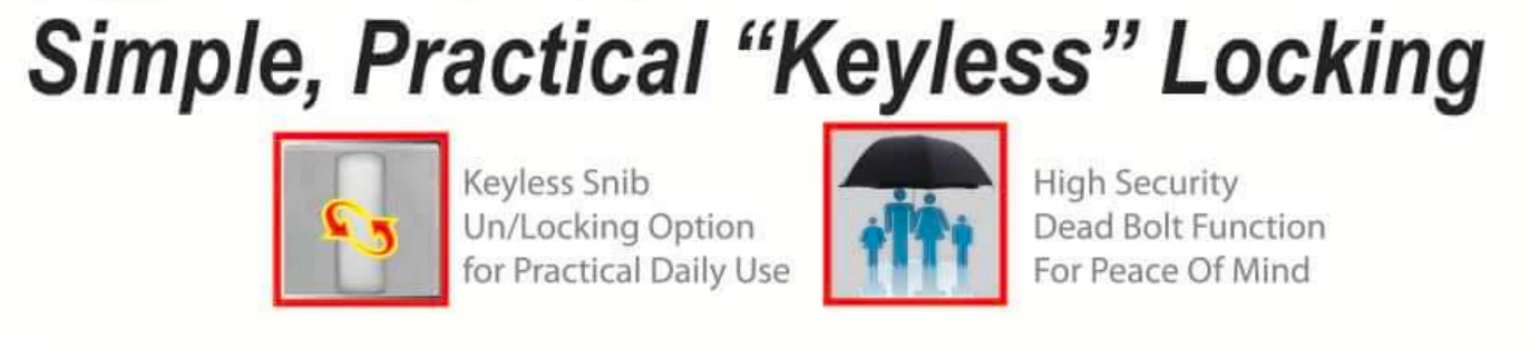 Austyle - MyLOCK Security Entrance Euro Lock - Roller, Privacy & Deadbolt B60mm - Image 2