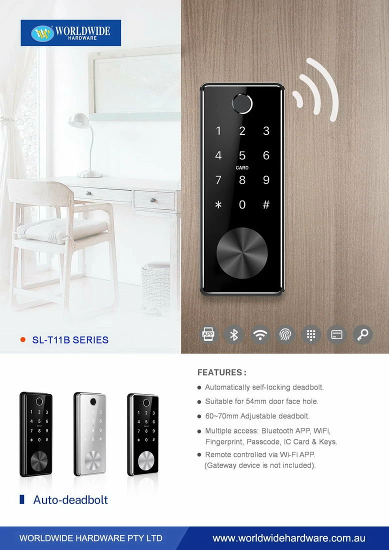 Worldwide - Digital Smart Entrance Deadbolt Kit 144x60mm - Image 3