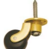 Superior Brass - Screw Plate Castor - Porcelain Wheel D25, 29, 32, 38mm