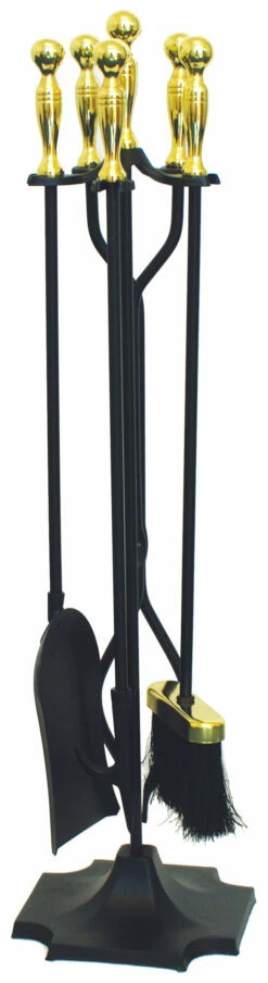 FireUp - Fireplace Accessories - 4 Piece Fire Tools Set - Heavy Duty Classic
