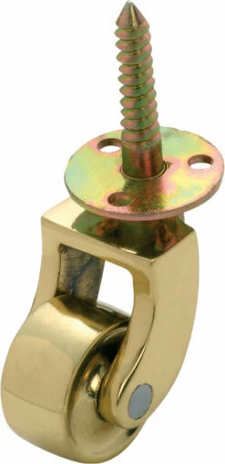 TradCo - Screw Plate Castor - Brass Wheel D25mm