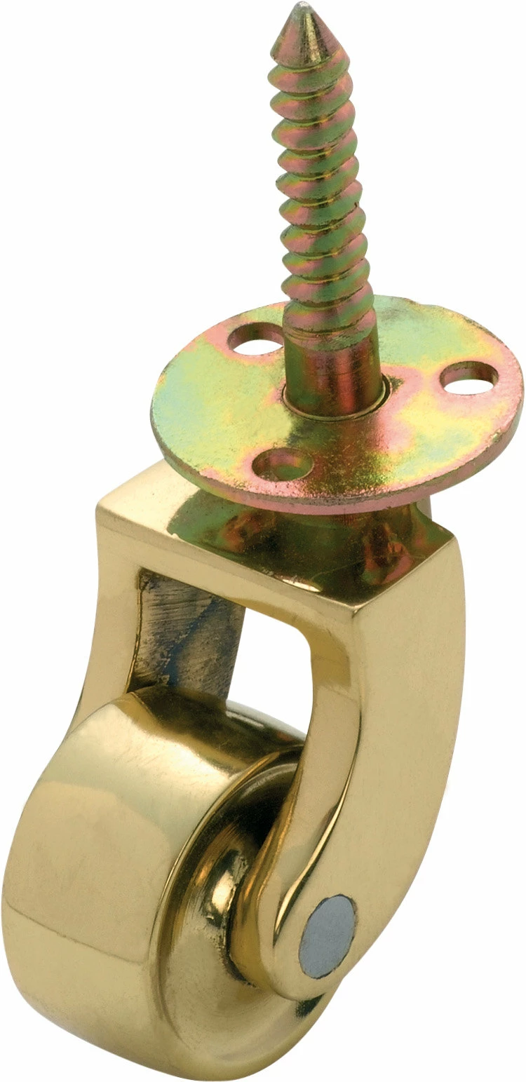 TradCo - Screw Plate Castor - Brass Wheel D25mm