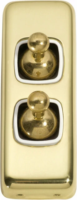 TradCo - 2 Gang Architrave Toggle Switch H82xW30mm