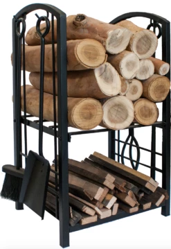 FireUp - Fireplace Accessories - Wood Rack With Fire Tools