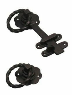 Superior Brass - Gate Accessories - Iron Gate Latch Set - Matt Black