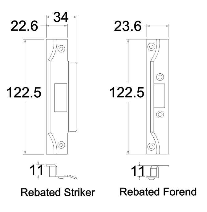 Jacksons JM60 & JM60R - Squared Mortice Latch B60mm - Rebate Available - Image 3
