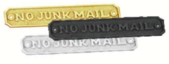 Superior Brass - Decorative Sign - 'No Junk Mail'