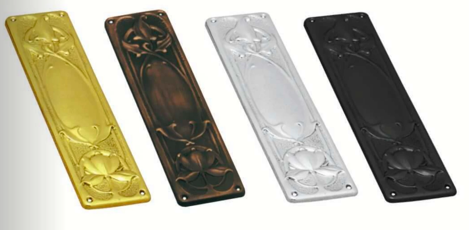 Superior Brass - Push Plate - Nouveau Decorative H300xW77mm - Image 2