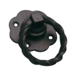 Superior Brass - Gate Accessories - Roped Iron Gate Ring Only - Matt Black