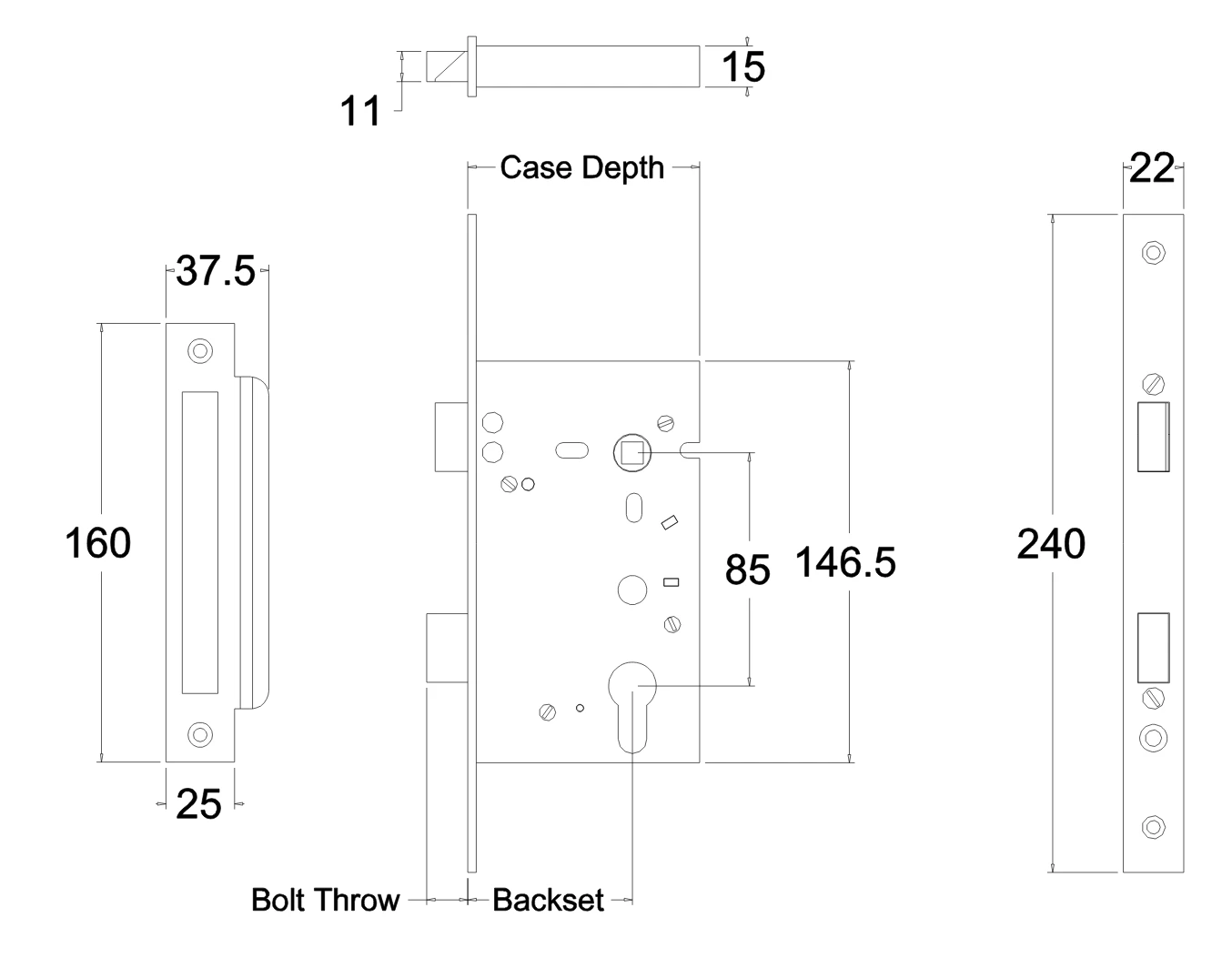 Jacksons JMCL60 & JMCL46 - Euro 85mm High Security Lock B46, 60mm - Image 2
