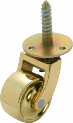 TradCo - Screw Plate Castor - Brass Wheel D32mm
